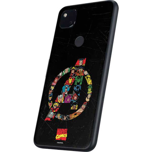 Marvel Classic Comics Avengers Logo Google Pixel 4a Skin